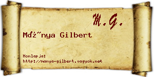 Mánya Gilbert névjegykártya